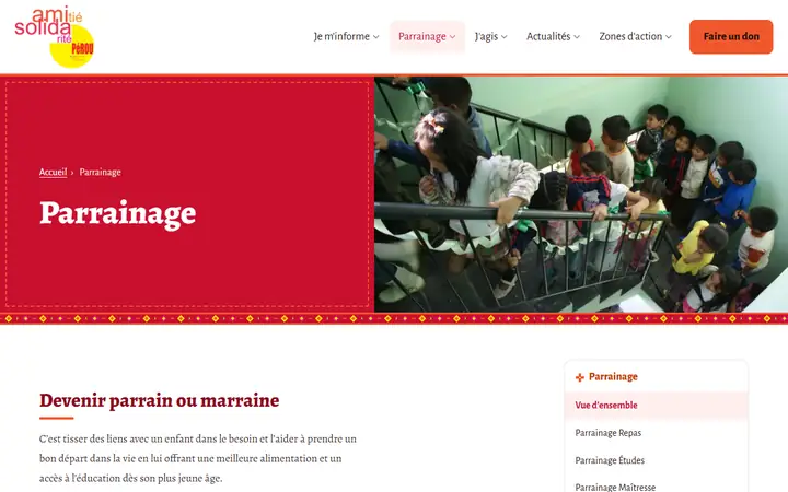 Page Parrainage en thème clair